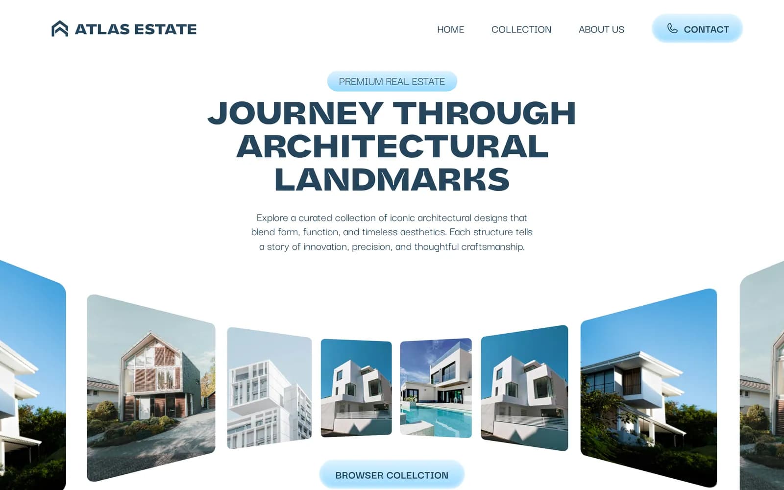 Section «Journey Through Architectural Landmarks» mit Bildgalerie